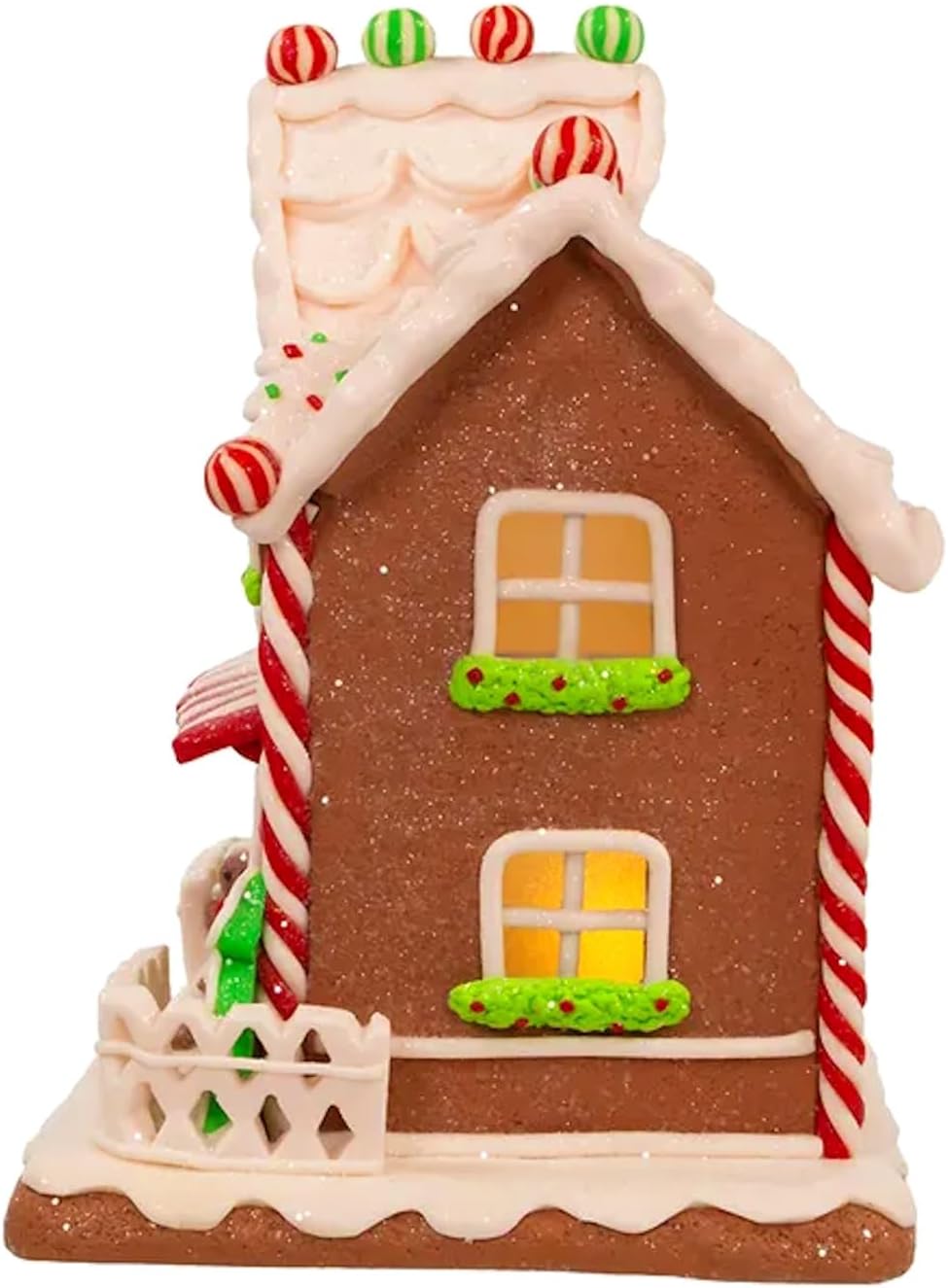 The Bridge Collection Light Up Gingerbread House - Festive Christmas Decor | 9-Inch Holiday Village Figurine