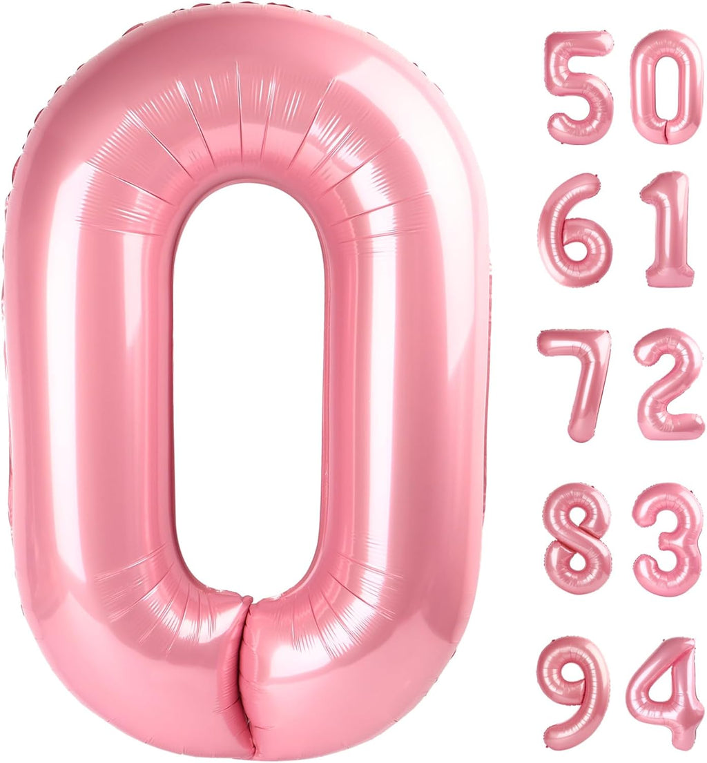 Pearlescent Pink Number Balloon | 40-Inch 0 Balloon for Birthday Decorations & Party Supplies
