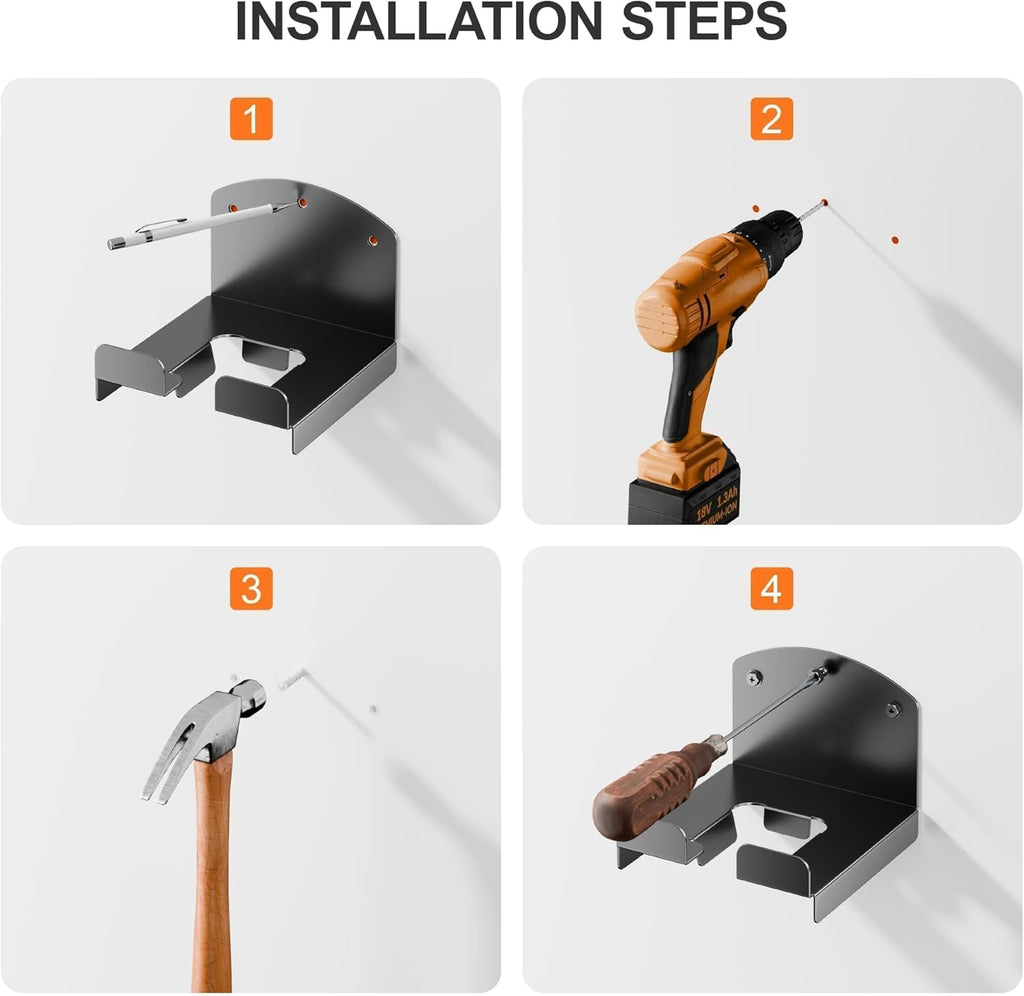 Niffgaff Weed Wacker Wall Rack - Heavy-Duty Garage Tool Organizer with Hooks for Lawn Equipment | 2-Piece Set