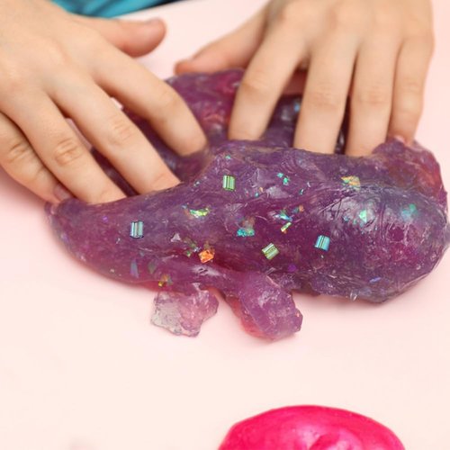 DICOSMETIC 140g Crispy Bingsu Beads - Iridescent Soft Straw Tube Beads for 3D Glitter Slime | 7 Bags