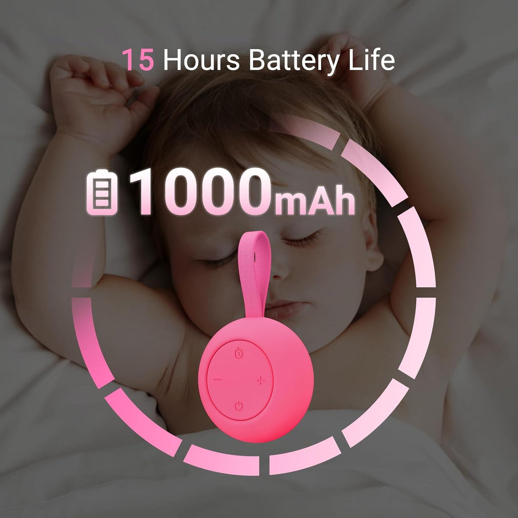 Skiennix Portable Baby Sound Machine - 12 Soothing Sounds & Timer Function | 15-Hour Battery Life, Travel-Friendly, Clips on Stroller