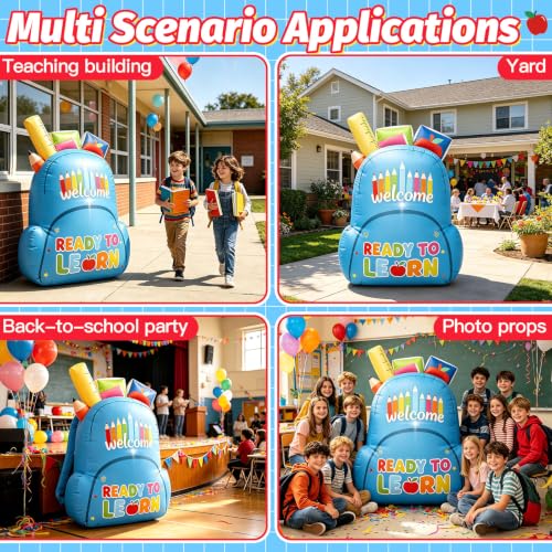 5FT Inflatable Back to School Yard Decoration with Built-In LED Lights