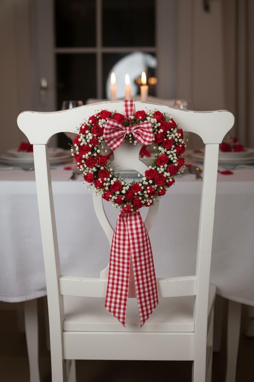 Regine Switzerland Red & White Plaid Wreath - Festive Front Door Decoration for Holidays & Events