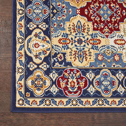 Nourison Grafix Traditional Multicolor 3' x 5' Area -Rug, Easy -Cleaning, Non Shedding, Bed Room, Living Room, Dining Room, Kitchen (3x5)
