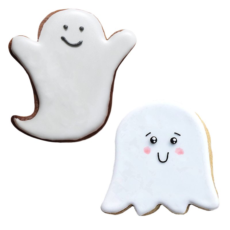 Ann Clark Halloween Ghost Cookie Cutters 2-Pc Set Made in USA, 3", 3.5"