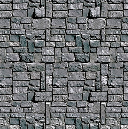 Stone Wall Backdrop 30 Feet - Halloween Scene Setter Decoration