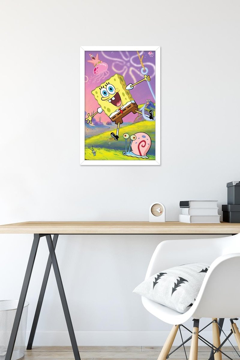 Trends International Nickelodeon Spongebob - 10 Wall Poster, 14.725" x 22.375", White Framed Version