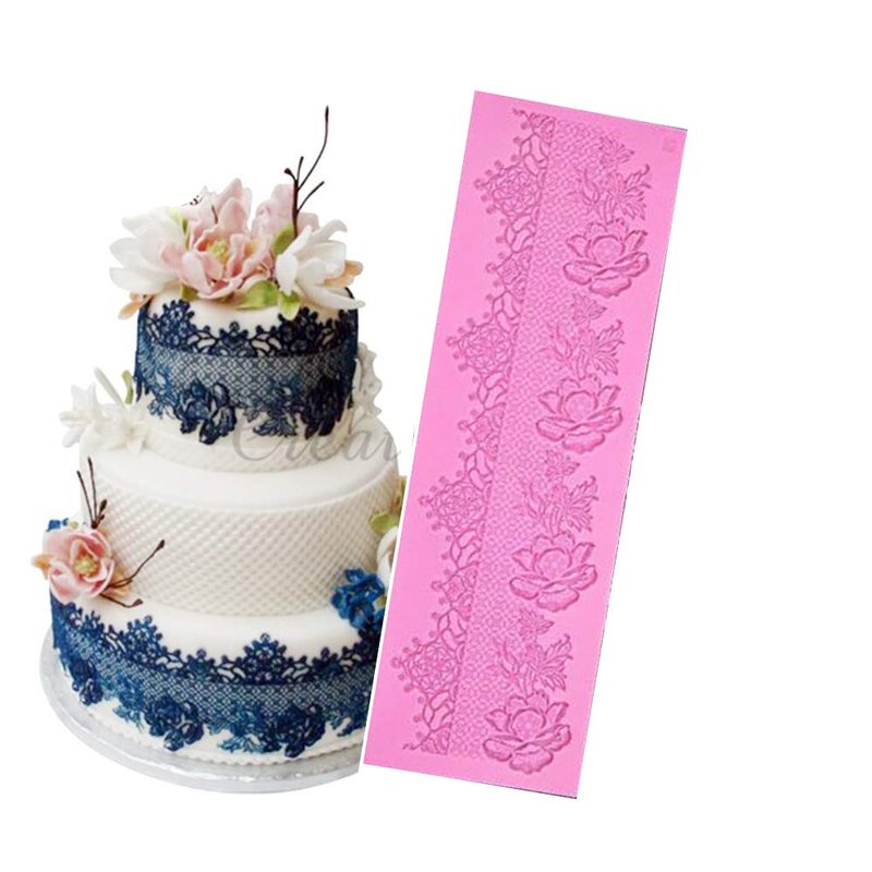 Anyana sugar edible wedding floral flower lace cake silicone Embossing Mat Texture fondant impression lace mat decorating mold gum paste cupcake topper icing candy imprint baking moulds craft