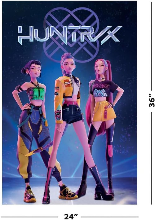 Huntrix K-Pop Demon Hunters Poster Set - 2 Unframed TV Show Movie Posters | 24" x 36" Each