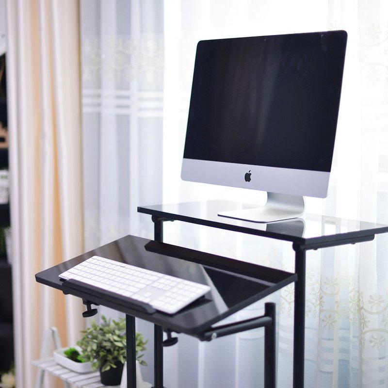 soges Adjustable Stand Up Desk Computer Desk Workstation Sit-Stand Desktop Standing Desk, Black 101-BK