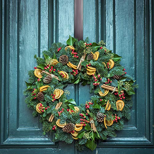 Adjustable Door Wreath Hanger (15"-24"), Heavy Duty 20lb Front Door Hook - Nickel