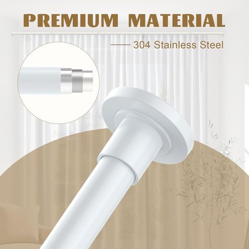 GXOACKJ Shower Curtain Rod - Adjustable 31-80 Inch Spring Tension, No Drilling, Rust-Resistant Stainless Steel