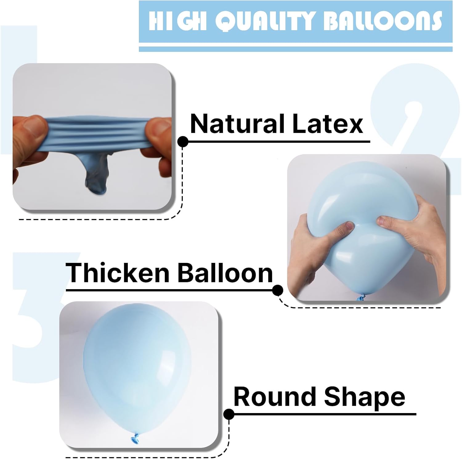 PartyWoo Baby Blue Balloon Arch Kit - 152pcs in Various Sizes for Graduation & Baby Showers | Light Pastel Sky Blue