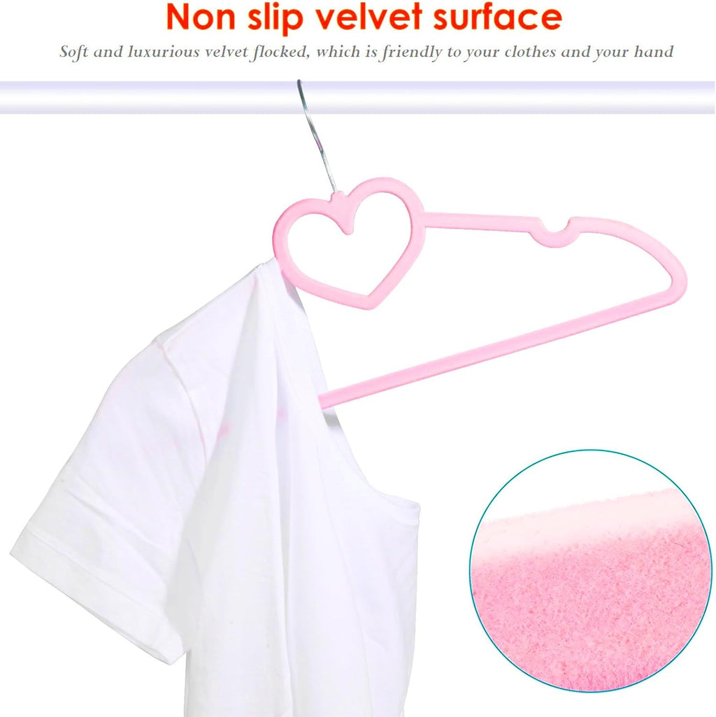 Velvet Hangers | 20-Pack Non-Slip Adult Hangers with 360° Swivel Hook - Durable & Stylish for Coats, Shirts, Dresses (Pink)