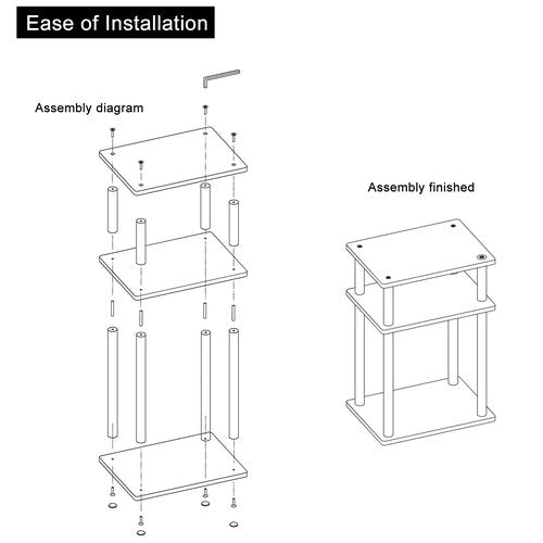 XOHYW Clear Acrylic Side Table Nightstand, Modern End Table, Coffee Table for Bedroom, Living Room, Bathroom, Easy Assembly, 15.7'' L x 11.8'' W x 22.6'' H