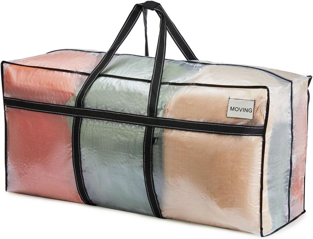 VENO Extra Large Heavy Duty Moving Bags - Ideal Storage Solution for College & Christmas Trees (Clear)