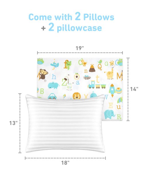 Babebay Toddler Pillow - Soft Cotton, Machine Washable, 13x18 Inches | Ideal for Comfortable Sleep