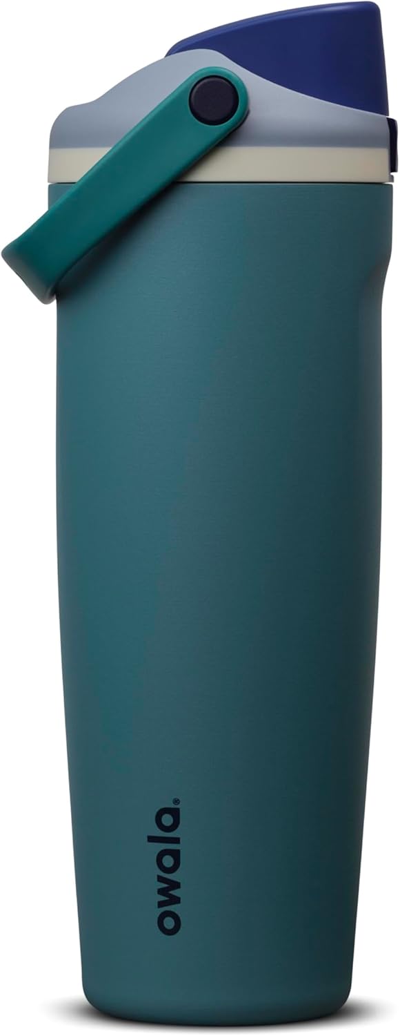 Owala FreeSip Sway Insulated Water Bottle - 30oz Stainless Steel, Two-Way Spout & Built-In Straw, Denim