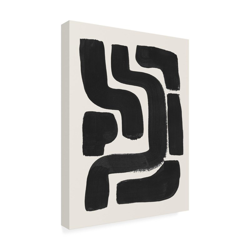 Wrapped Canvas Wall Art - Ejaaz Haniff 'Ink Maze' Wall Art for Living Room, Bedroom, or Office Décor - 24x32