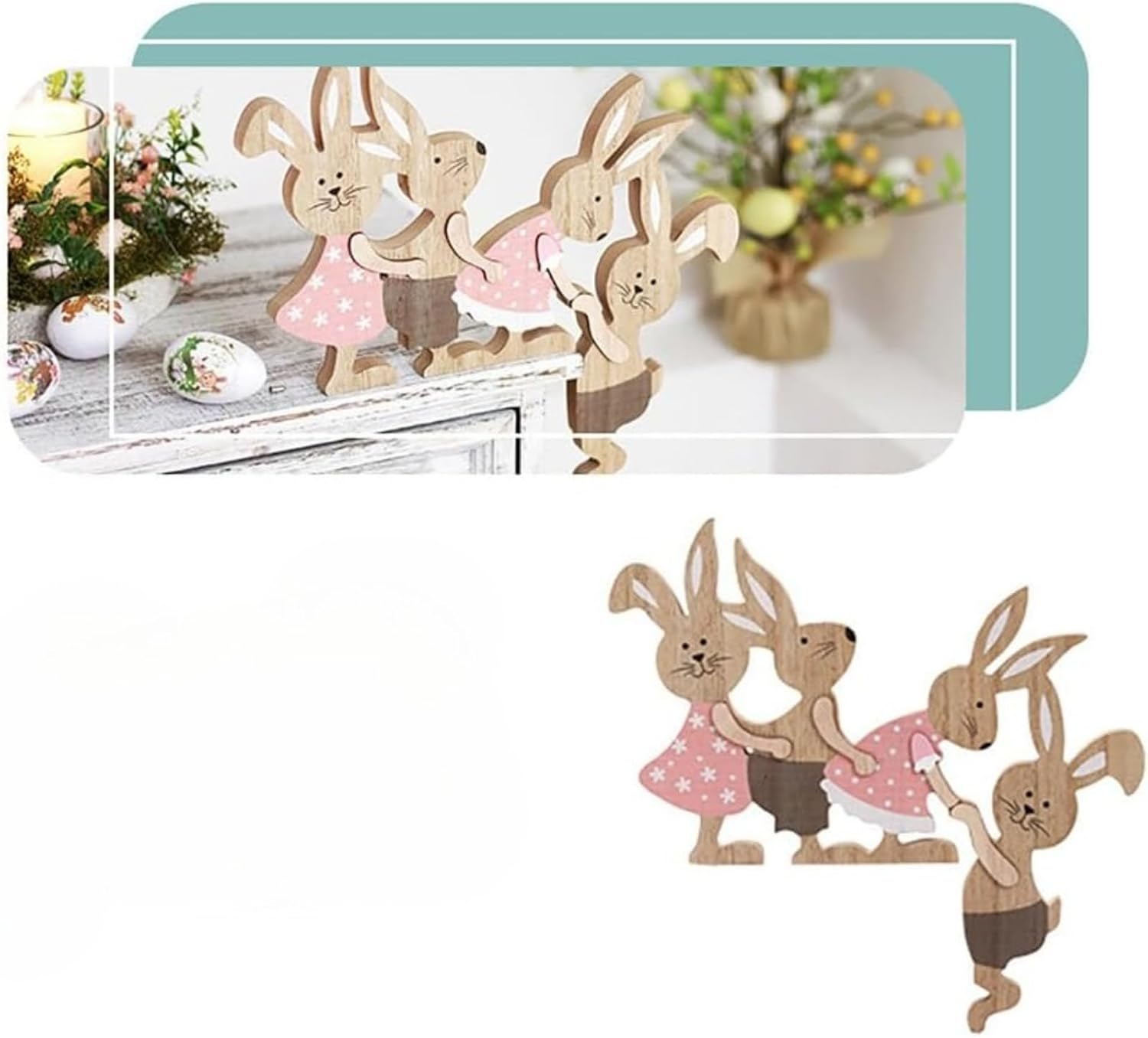 Party Wreath Rabbit Decoration - Easter Painted Rabbit Ornament for Home Decor | Perfect for Parties & Gatherings