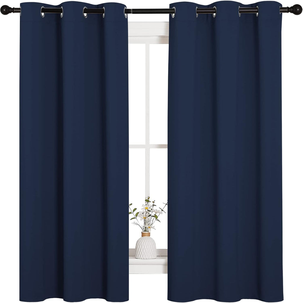 NICETOWN Blackout Curtains - Light Blocking Thermal Insulated Drapes for Kids' Room | Navy, 42 x 63 Inch (1 Pair)