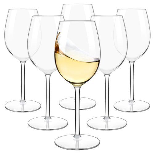HAHASHOW Unbreakable Stemmed Wine Glasses - 100% Tritan Plastic, Dishwasher Safe for Red & White Wine Glass 530ML - Set of 6, Perfect for Camps and Parties
