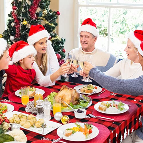 Irenare 3-Piece Red and Black Buffalo Plaid Christmas Tablecloth Set, 108x54 Inches