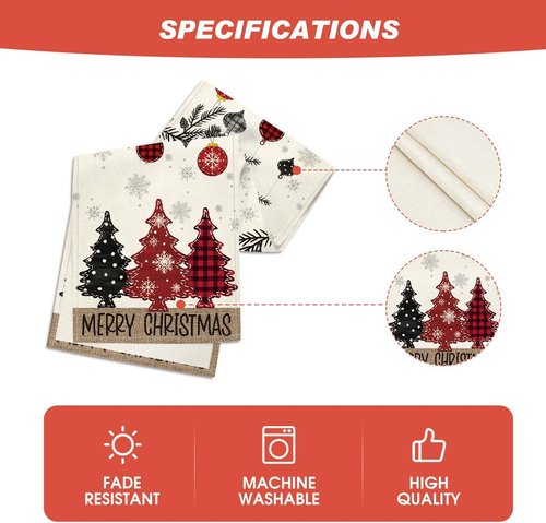 Artoid Mode Christmas Table Runner - Red Pine Trees Design | 13x72 Inch Winter Holiday Decor