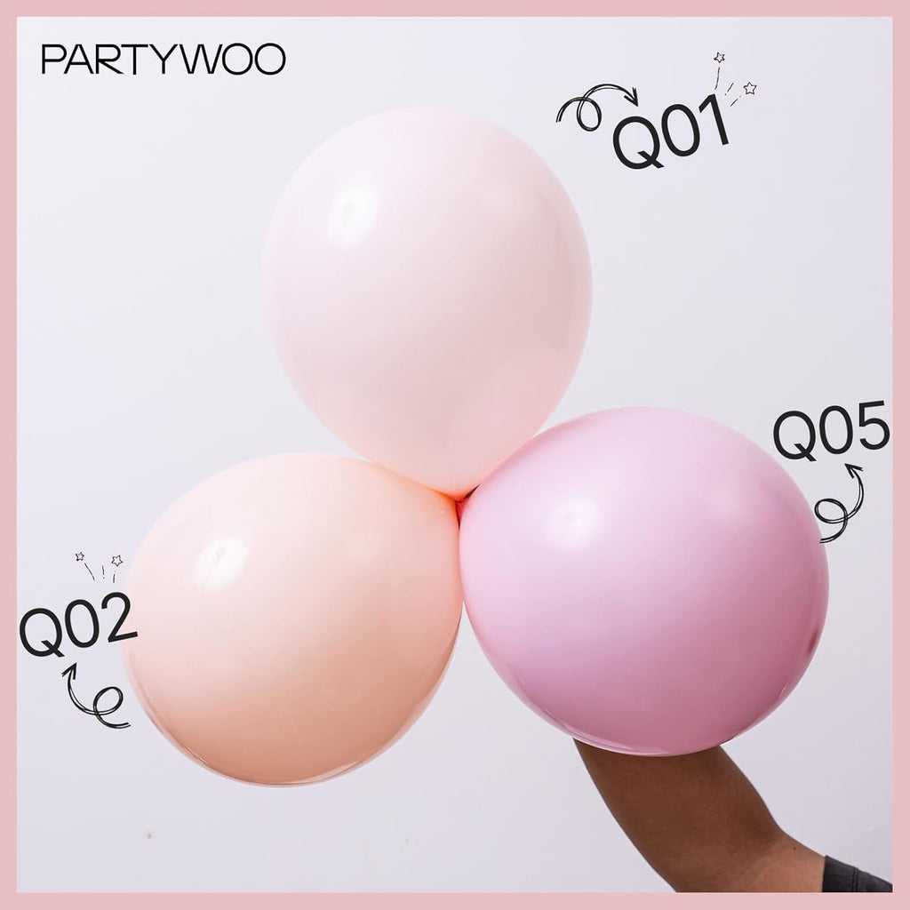 PartyWoo Pale Pink Balloon Arch Kit - 85pcs in 18", 12", 10", & 5" Sizes for Baby Showers & Parties