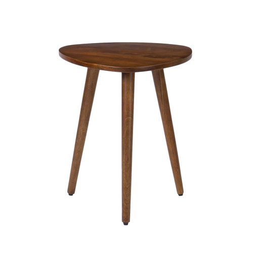 MH London Tri Pin Side Table I Handmade Natural Mango Wood, Naturally Moisture Resistant, Maintenance Free I 16" x 16" x 18" I Tora, Walnut
