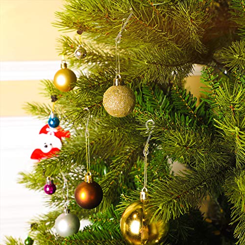 Transparent Christmas Tree Ornament Hooks - 100 Pack Plastic Hangers