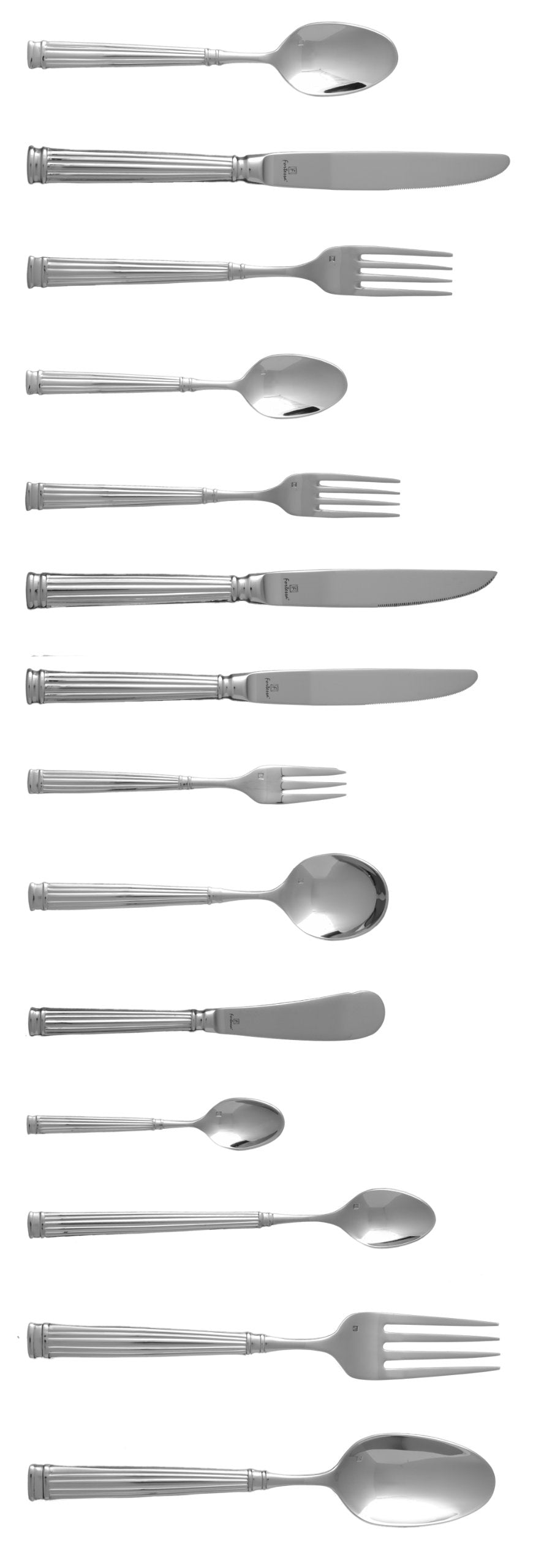 Fortessa Doria 18/10 Stainless Steel Flatware Dessert/Oval Soup Spoon, Set of 12,Silver