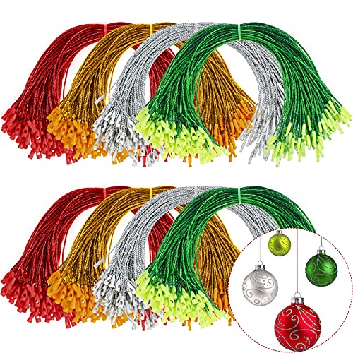 1000-Piece Precut Christmas Ornament Hanging Cords with Snap Lock