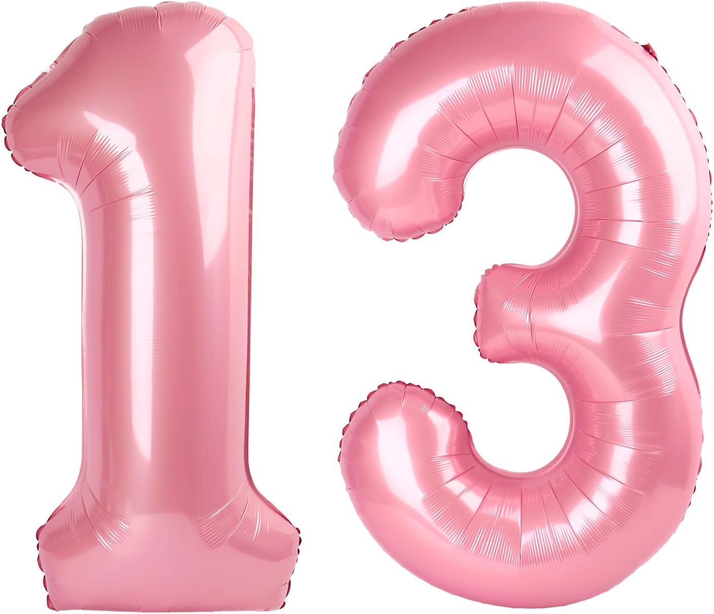 Pastel Pink Number 13 Balloon - 40 Inch Foil Party Decoration for Birthdays & Weddings