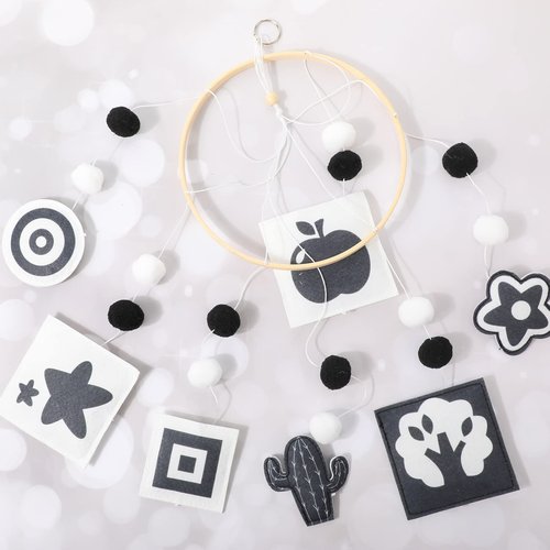 HyDren Baby Mobile for Crib Black and White Crib Mobile Nursery Crib Mobile Handmade Mobiles Decor for Baby Shower Gifts Ceiling Hanging Decorations 2 Styles