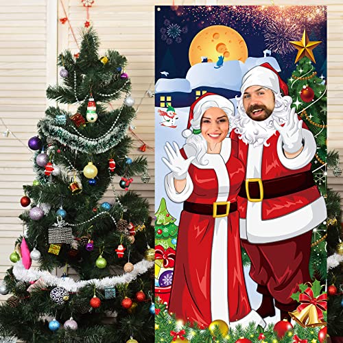 Panelee Christmas Santa Door Cover Backdrop Photo Booth Prop 72 x 36 in