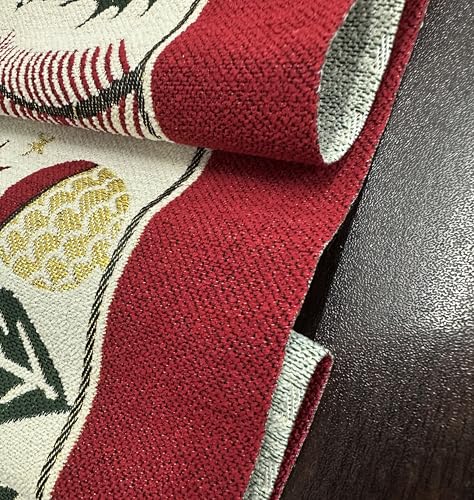 iEventStar Christmas Table Runner 13 x 70 inches Green & Red Tassels Cotton Blend