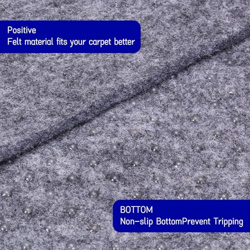 Non-Slip Rug Pad 3x5 Ft - Felt Carpet Cushion for Hardwood & Tile Floors