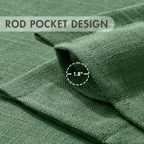 MIULEE Emerald Green 26x30 inch Linen Blend Tier Curtains, 2 Panels for Kitchen/Bathroom