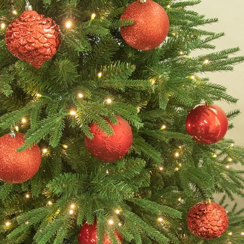 KI Store 4-Inch Red Shatterproof Christmas Balls - 16 pcs Ornaments for Xmas Trees & Holiday Decor