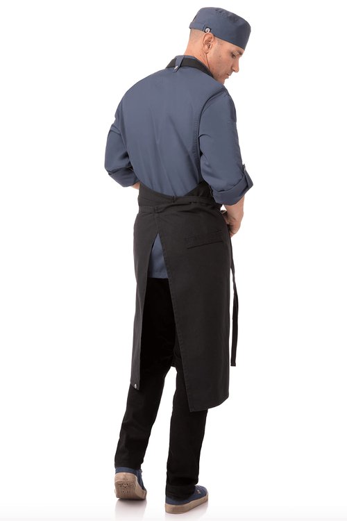 Chef Works Unisex Rockford Chefs Bib Apron, Steel Grey, One Size