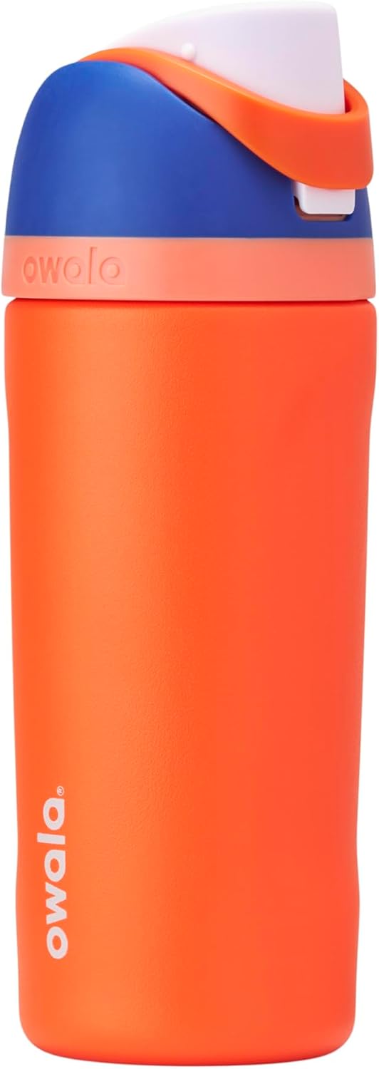 Owala Kids FreeSip Water Bottle - Insulated Stainless Steel with Straw, 16 oz, Blue Citrus - BPA-Free