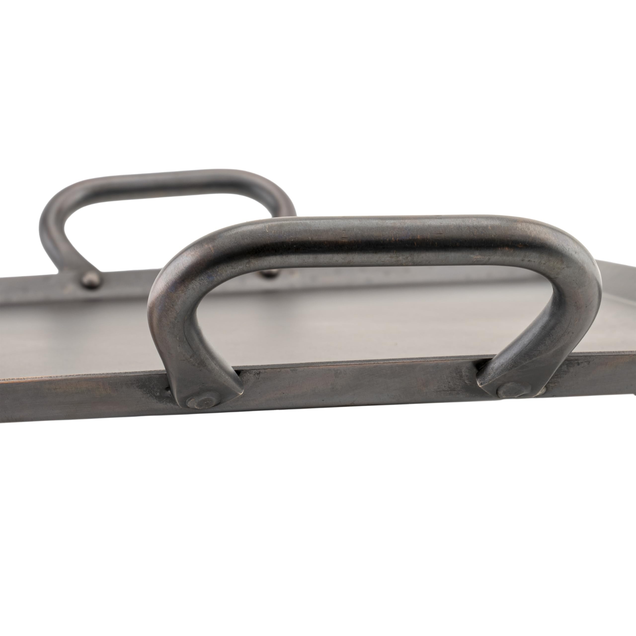 G.E.T. SSTPD-1612-ANT Heavy-Duty Metal Serving/Ottoman Tray with Handles, 16" x 12", Hammered Bronze