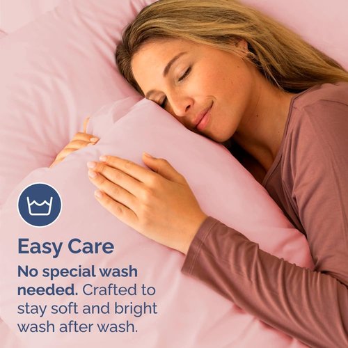 King Standard Pillow Cases - Soft Hotel Quality Pillowcase Covers | Comfy & Machine Washable - 4 Piece Set in Baby Pink