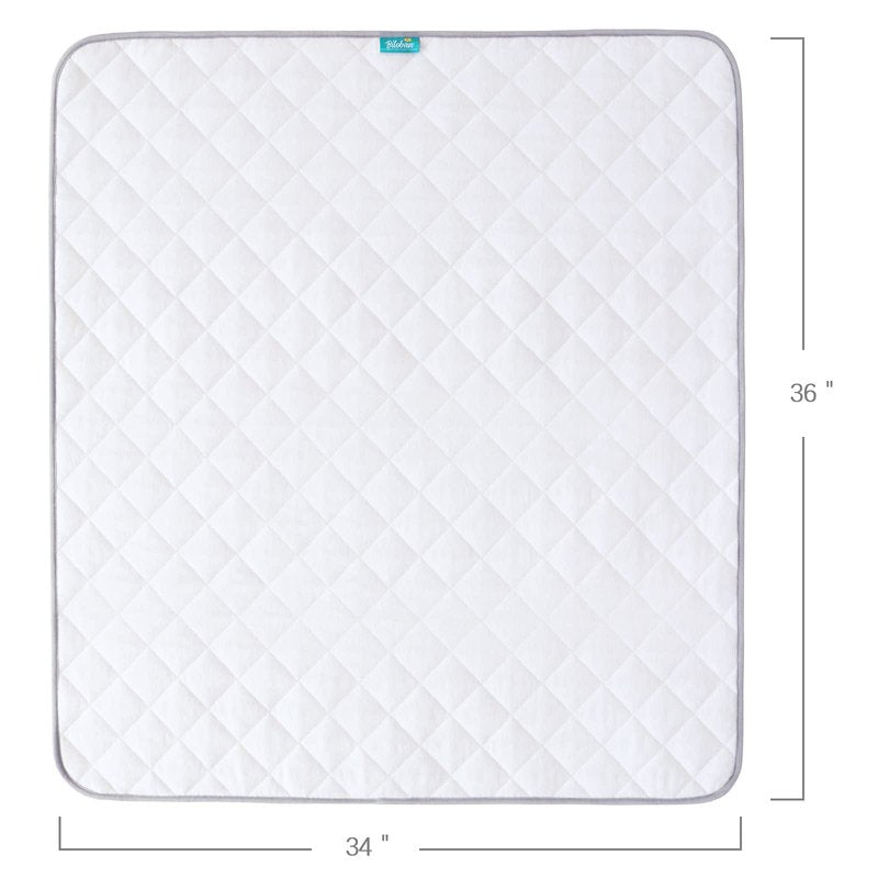 Waterproof Crib Mattress Protector 34" x 36", Non-Slip & Sturdy Mattress Pad Mat, 4 Layers Incontinence Bed Pad for Children Adults, Pets Training Pee Pad, White