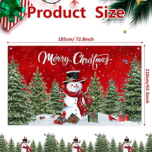 Irenare Christmas Snowman Backdrop Banner for Xmas Party Photo Booth