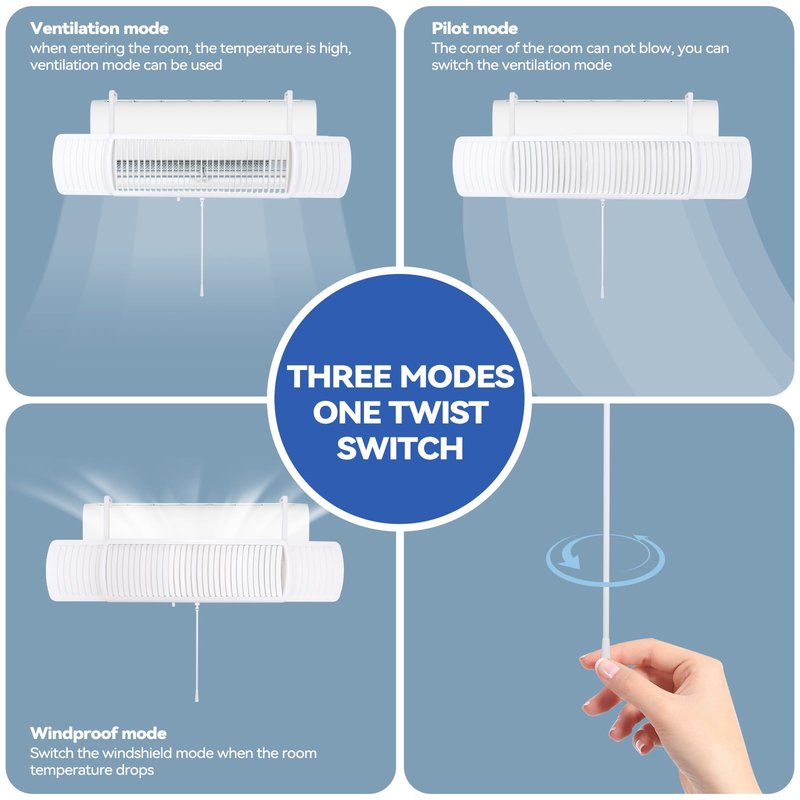 YANWEI Air Conditioner Deflector,Adjustable Retractable Blinds Suitable for Mini split AC/Heating System,Enhance Cooling and Heating Circulation,Compatible for Daikin、Carrier、Gree、senville、COSTWA