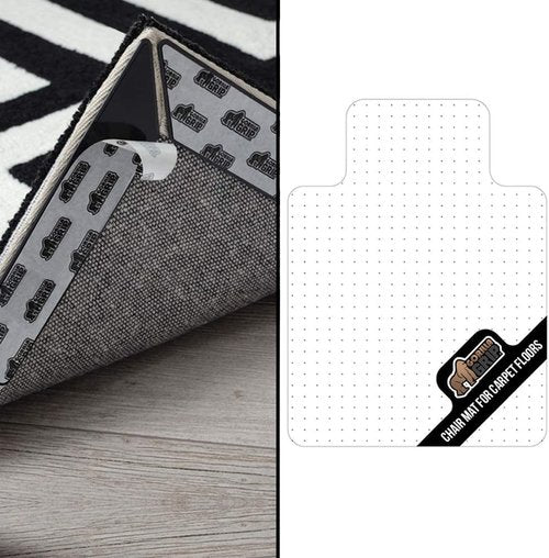 Gorilla Grip Rug Gripper Pads - 8 Pack Black Office Chair Mat for Carpet | 32.5x48 Inch Clear Size