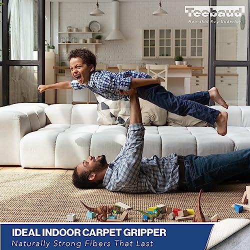 Non-Slip Area Rug Pad, 1/4" Thick Reversible Gripper for Hard Floors
