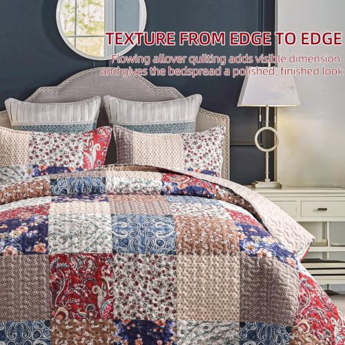 Twin Quilt Bedding Set - Soft Lightweight Microfiber Coverlet with Sham